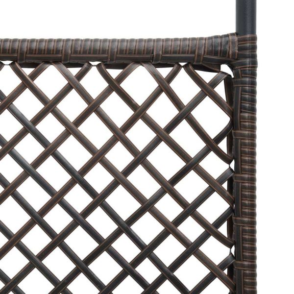 Nelson 4-Panel Room Divider Poly Rattan 240×200 cm – Brown