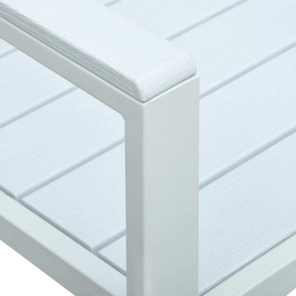Garden Bench 120 cm HDPE Wood Look – White