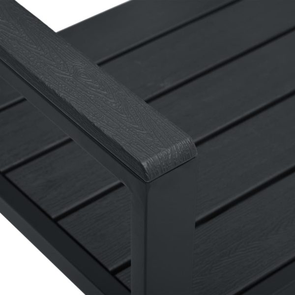 Garden Bench 120 cm HDPE Wood Look – Black