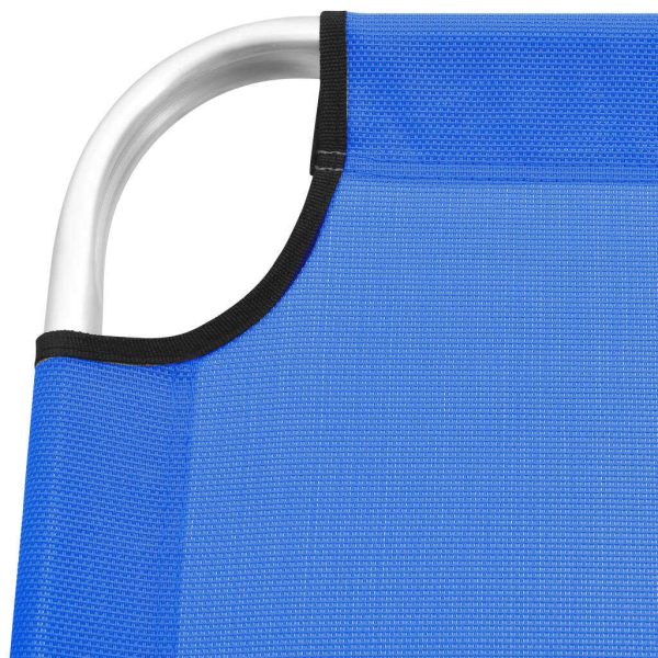 Extra High Folding Senior Sunbed Aluminium – Blue