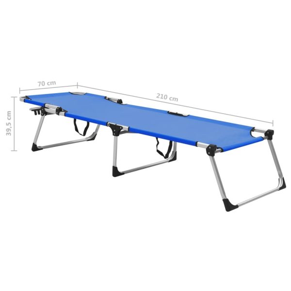 Extra High Folding Senior Sunbed Aluminium – Blue
