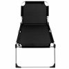 Extra High Folding Senior Sunbed Aluminium – Black