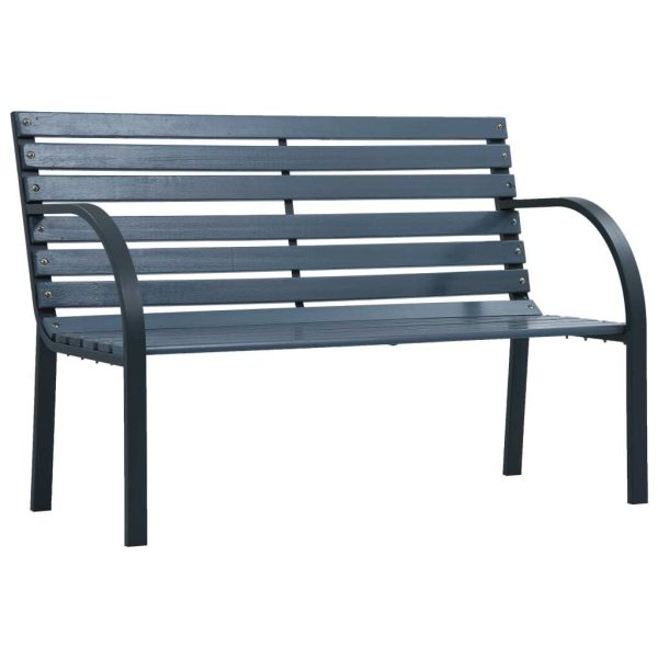 Garden Bench 120 cm Wood and Iron – Grey