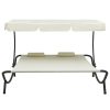 Outdoor Lounge Bed with Canopy and Pillows – Cream White