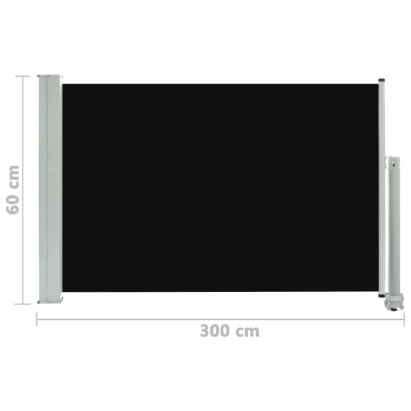 Patio Retractable Side Awning 60×300 cm Black