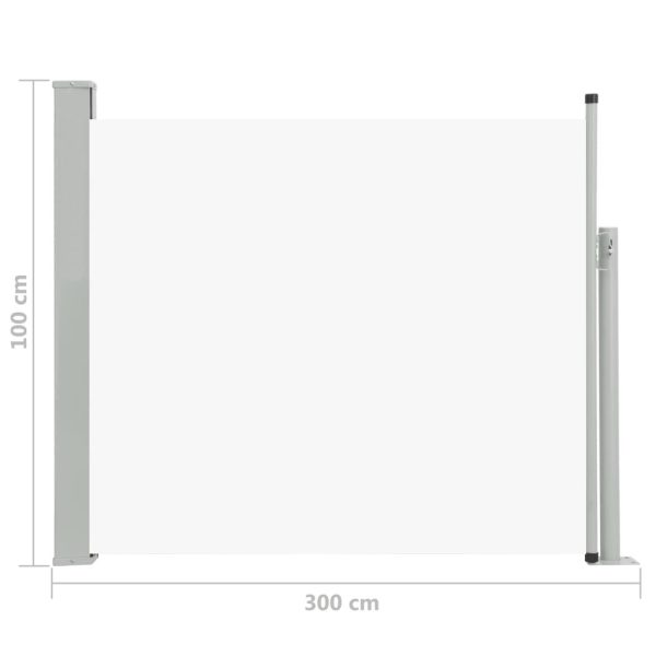 Patio Retractable Side Awning 100×300 cm Cream