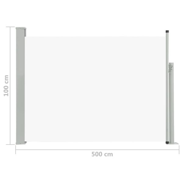 Patio Retractable Side Awning 100×500 cm Cream
