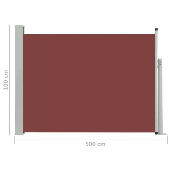 Patio Retractable Side Awning 100×500 cm Brown