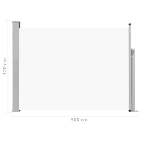 Patio Retractable Side Awning 120×500 cm Cream