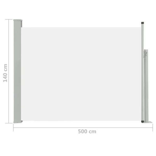 Patio Retractable Side Awning 140×500 cm Cream