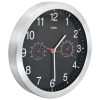 Wall Clock with Quartz Movement Hygrometer and Thermometer 30 cm Black