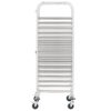 Kitchen Trolley for 16 Trays 38x55x163 cm Stainless Steel
