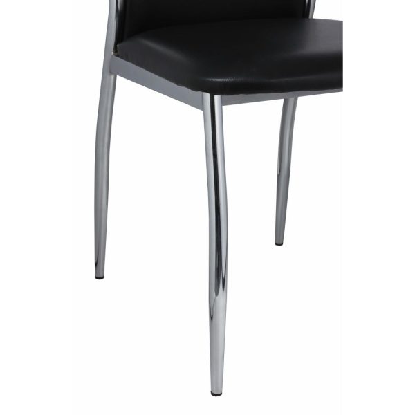 Dining Chairs Faux Leather – Black, 4