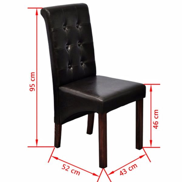 Dining Chairs Faux Leather – Brown, 2