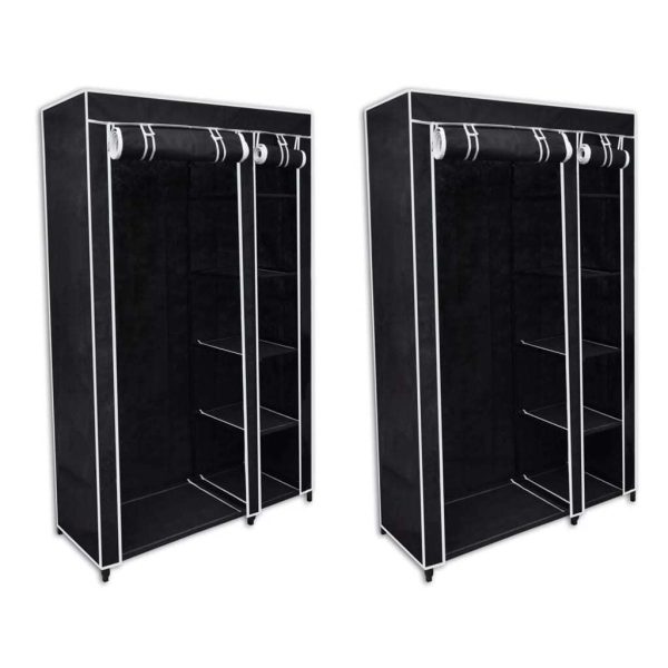 Folding Wardrobe 110 x 45 x 175 cm – Black, 2