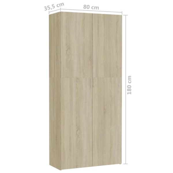 Storage Cabinet 80×35.5×180 cm Engineered Wood – Sonoma oak
