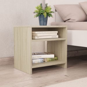 Easton Bedside Cabinet 40x30x40 cm Engineered Wood – Sonoma oak, 2