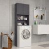 Washing Machine Cabinet 64×25.5×190 cm Engineered Wood – Grey