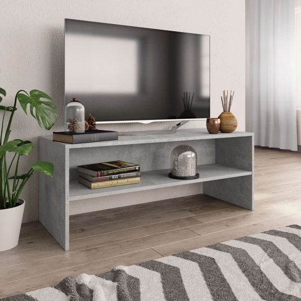 Broxbourne TV Cabinet 100x40x40 cm Engineered Wood – Concrete Grey