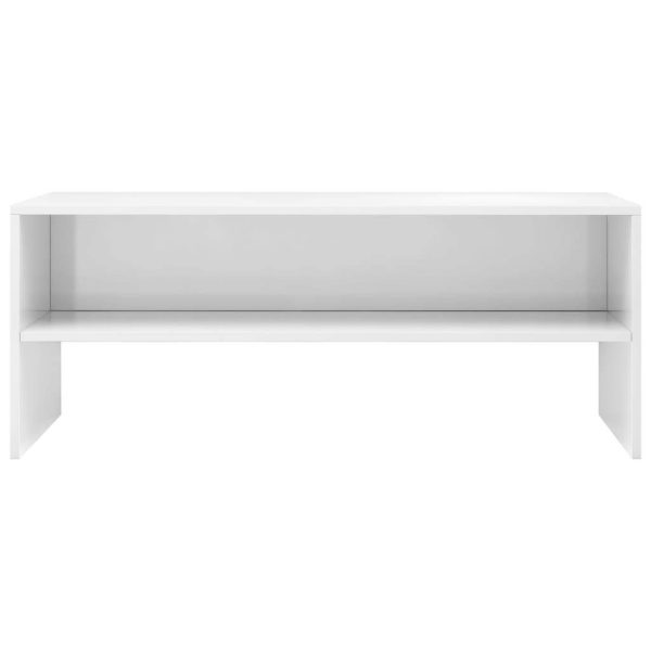 Broxbourne TV Cabinet 100x40x40 cm Engineered Wood – High Gloss White