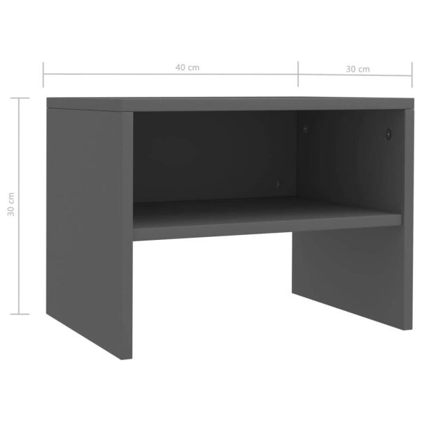 Haven Bedside Cabinet 40x30x30 cm Engineered Wood – Grey
