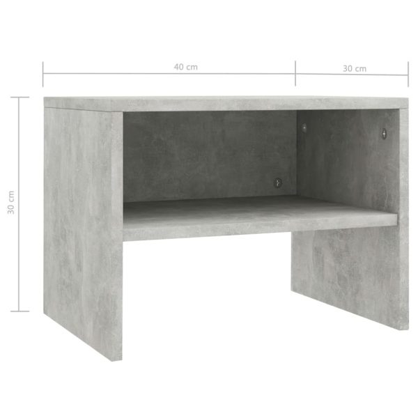 Haven Bedside Cabinet 40x30x30 cm Engineered Wood – Concrete Grey