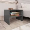 Haven Bedside Cabinet 40x30x30 cm Engineered Wood – High Gloss Grey