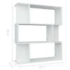 Book Cabinet/Room Divider 80x24x96 cm Engineered Wood – White