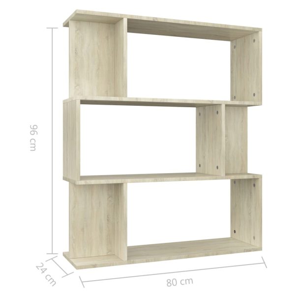 Book Cabinet/Room Divider 80x24x96 cm Engineered Wood – Sonoma oak