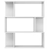 Book Cabinet/Room Divider 80x24x96 cm Engineered Wood – High Gloss White