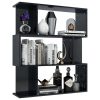 Book Cabinet/Room Divider 80x24x96 cm Engineered Wood – High Gloss Black