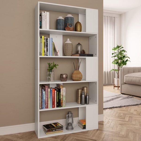 Book Cabinet/Room Divider 80x24x159 cm Engineered Wood – White