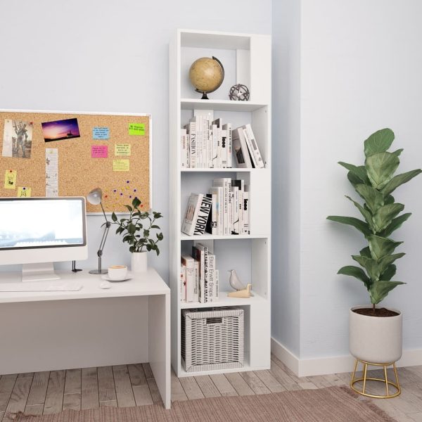 Book Cabinet/Room Divider 45x24x159 cm Engineered Wood – White