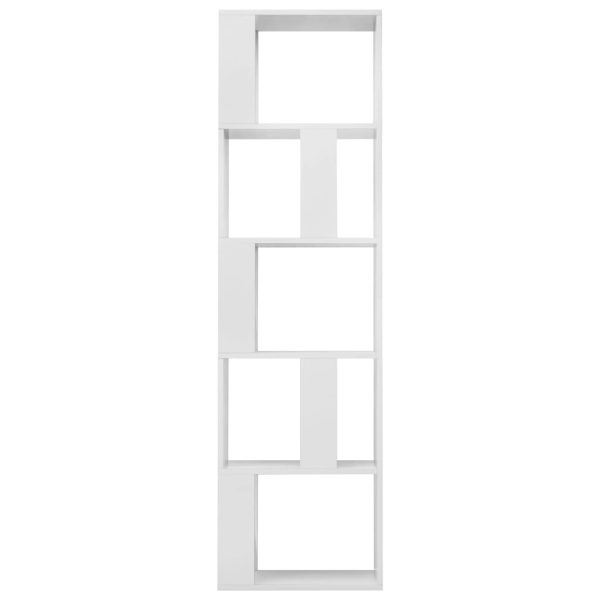 Book Cabinet/Room Divider 45x24x159 cm Engineered Wood – High Gloss White