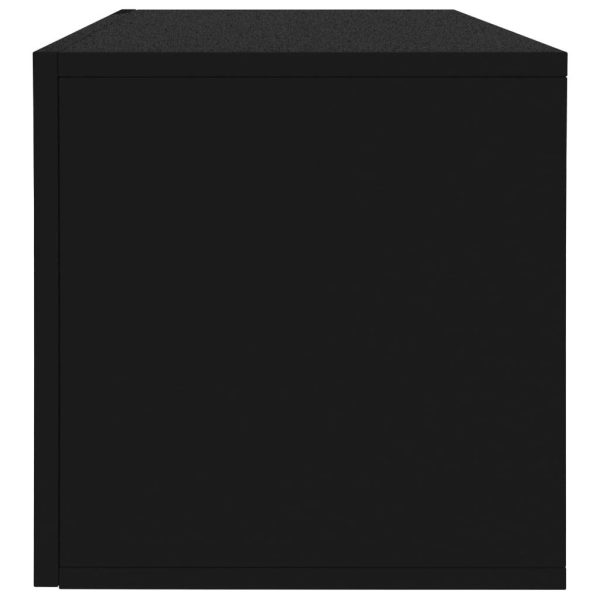 Vinyl Storage Box 71x34x36 cm Engineered Wood – Black