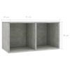 Vinyl Storage Box 71x34x36 cm Engineered Wood – Concrete Grey