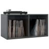 Vinyl Storage Box 71x34x36 cm Engineered Wood – High Gloss Grey