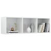 Book Cabinet/TV Cabinet 36x30x114 cm Engineered Wood – High Gloss White