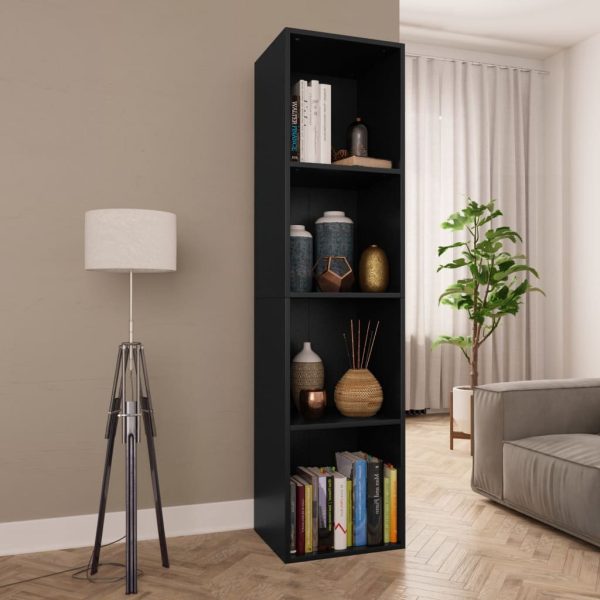 Book Cabinet/TV Cabinet 36x30x143 cm Engineered Wood – Black