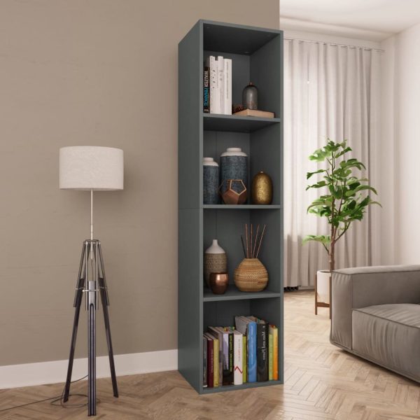 Book Cabinet/TV Cabinet 36x30x143 cm Engineered Wood – Grey