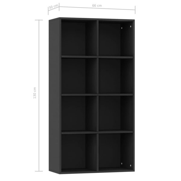 Book Cabinet/Sideboard 66x30x130 cm Engineered Wood – Black