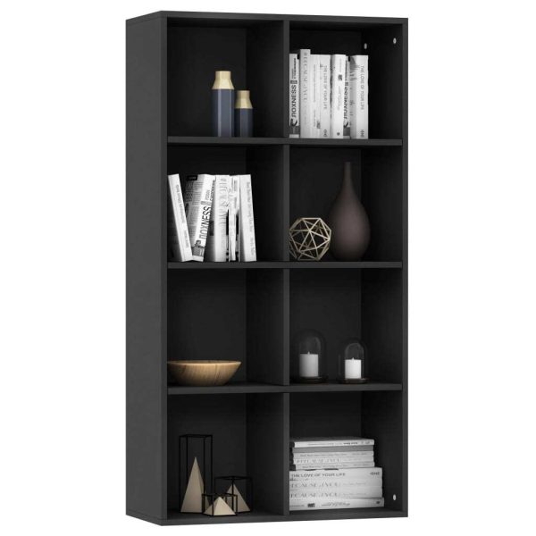 Book Cabinet/Sideboard 66x30x130 cm Engineered Wood – Black