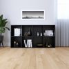 Book Cabinet/Sideboard 66x30x130 cm Engineered Wood – Black