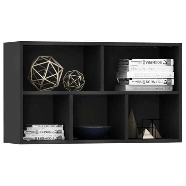 Book Cabinet/Sideboard 50x25x80 cm Engineered Wood – Black