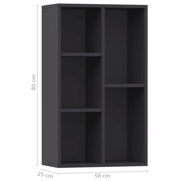 Book Cabinet/Sideboard 50x25x80 cm Engineered Wood – Grey