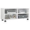 Tarpon TV Cabinet with Castors 90x35x35 cm Engineered Wood – High Gloss White