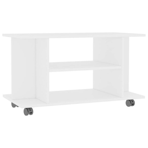 Bowling TV Cabinet with Castors 80x40x40 cm Engineered Wood – White
