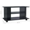 Bowling TV Cabinet with Castors 80x40x40 cm Engineered Wood – High Gloss Black