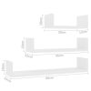 Wall Display Shelf 3 pcs Engineered Wood – White