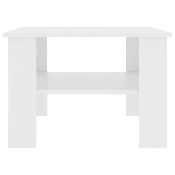 Coffee Table 60x60x42 cm Engineered Wood – White